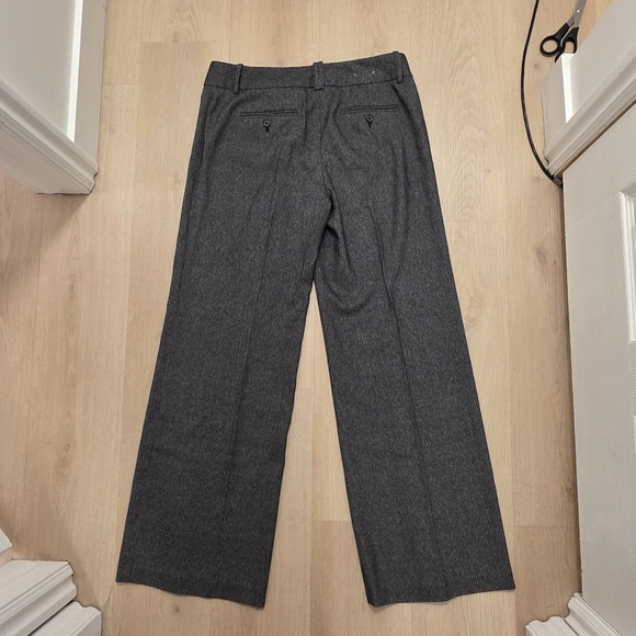 Calvin Klein Grey Woven Front Pleat Low Rise Wide Leg Business Dress Pants Sz 8 - Picture 2 of 5